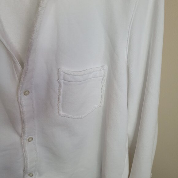 Frank & Eileen - Eileen Sweatshirt Button- Up in White - Picture 9 of 12